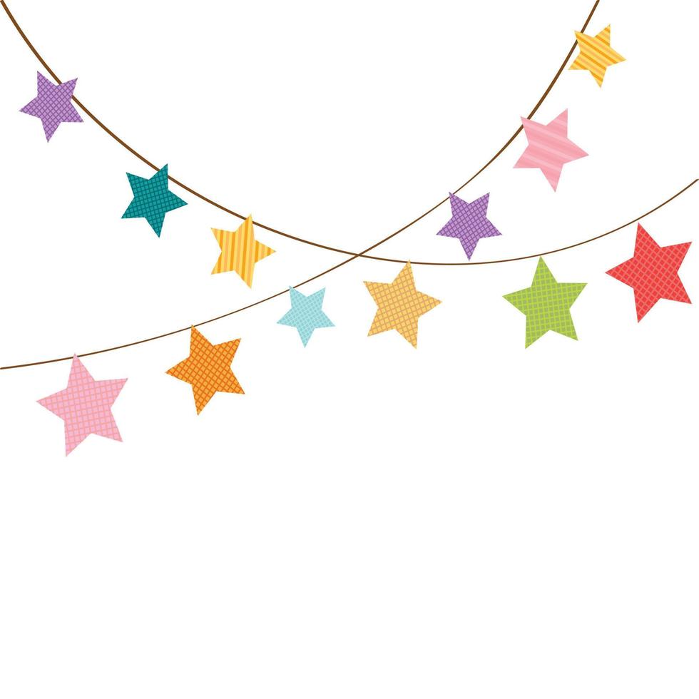 diseño de estrella del empavesado colorido para decorar, papel tapiz, papel de regalo, tela, telón de fondo, etc. vector