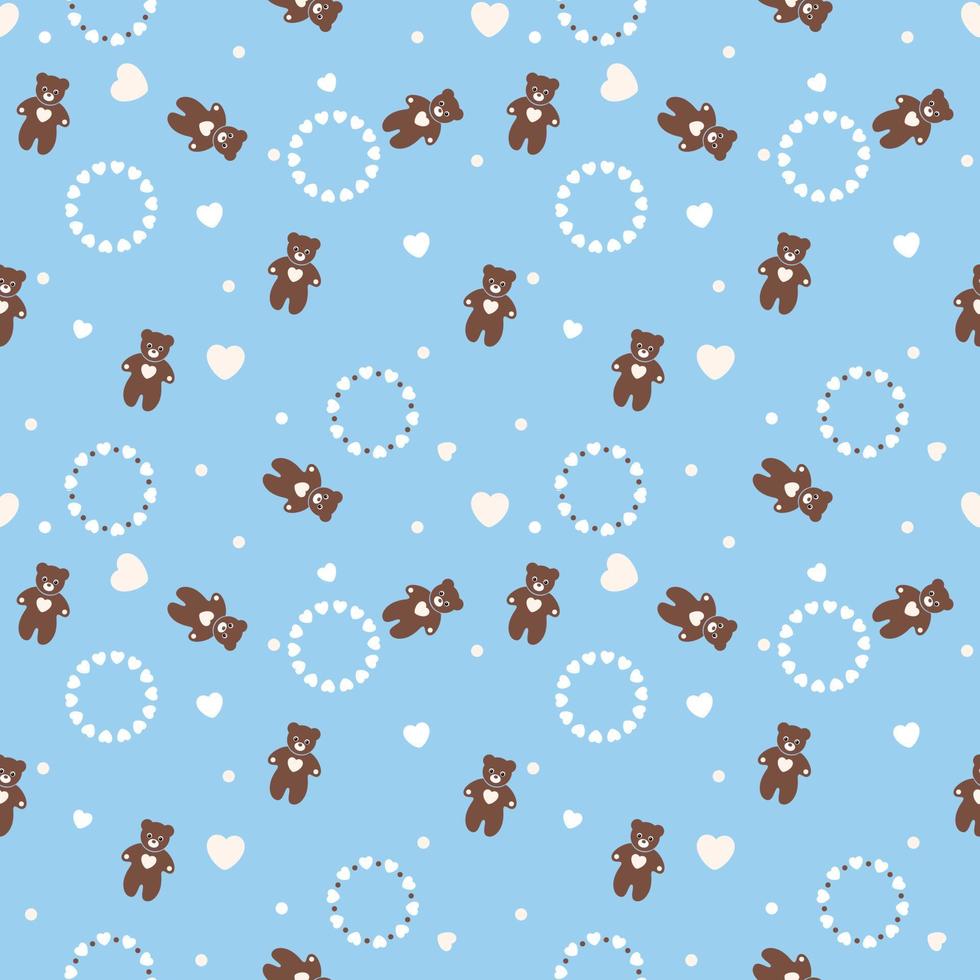 patrón de oso en diseño de fondo azul para decoración, papel tapiz, papel de regalo, tela, telón de fondo, etc. vector