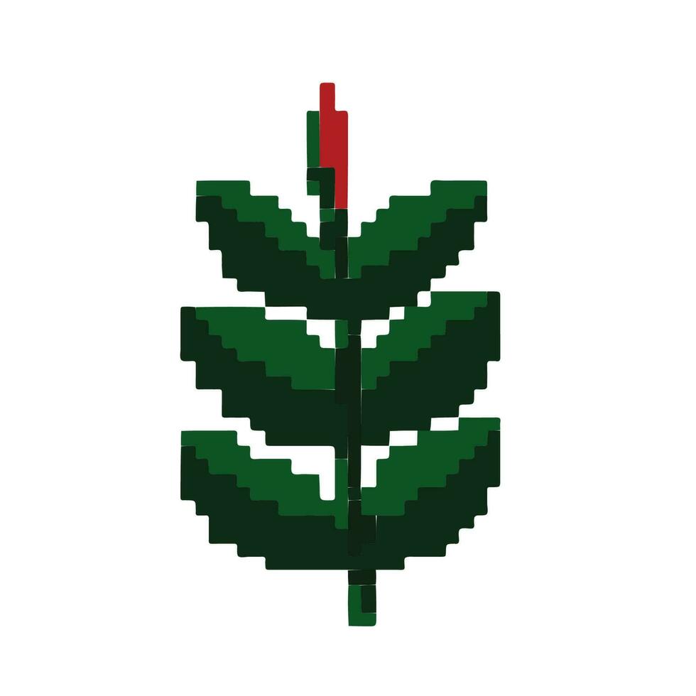 Pixel plants for games and websites vector