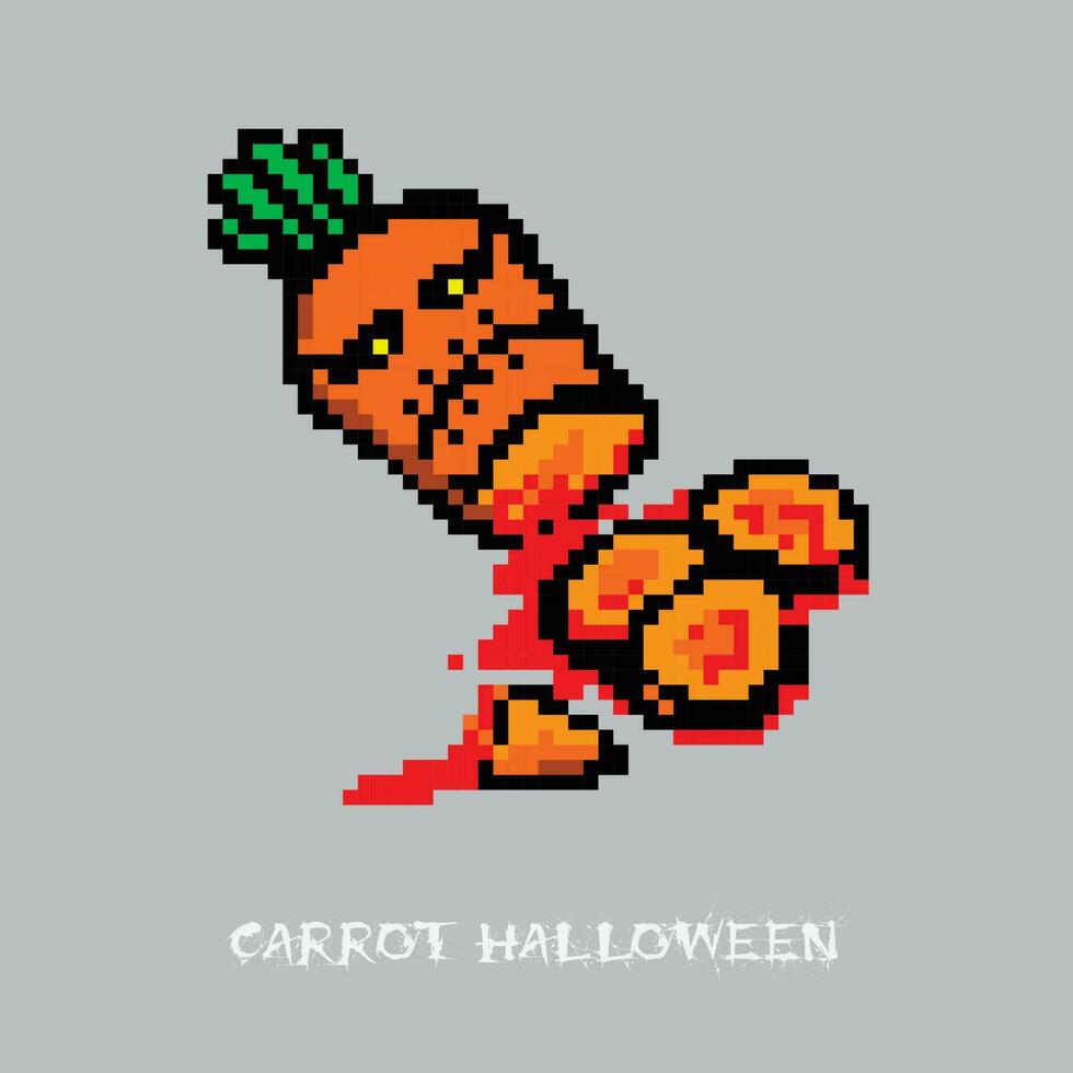 Pixel tnt for games and websites carrot on Halloween vector