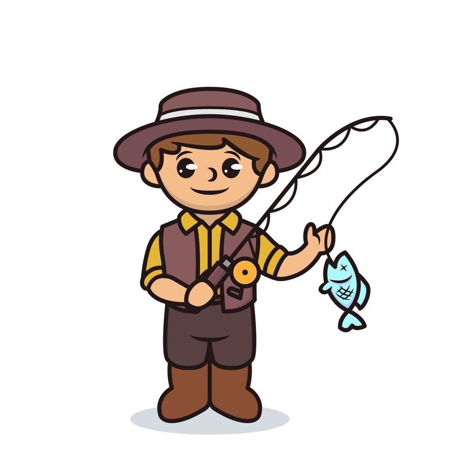 Fisherman mascot design vector