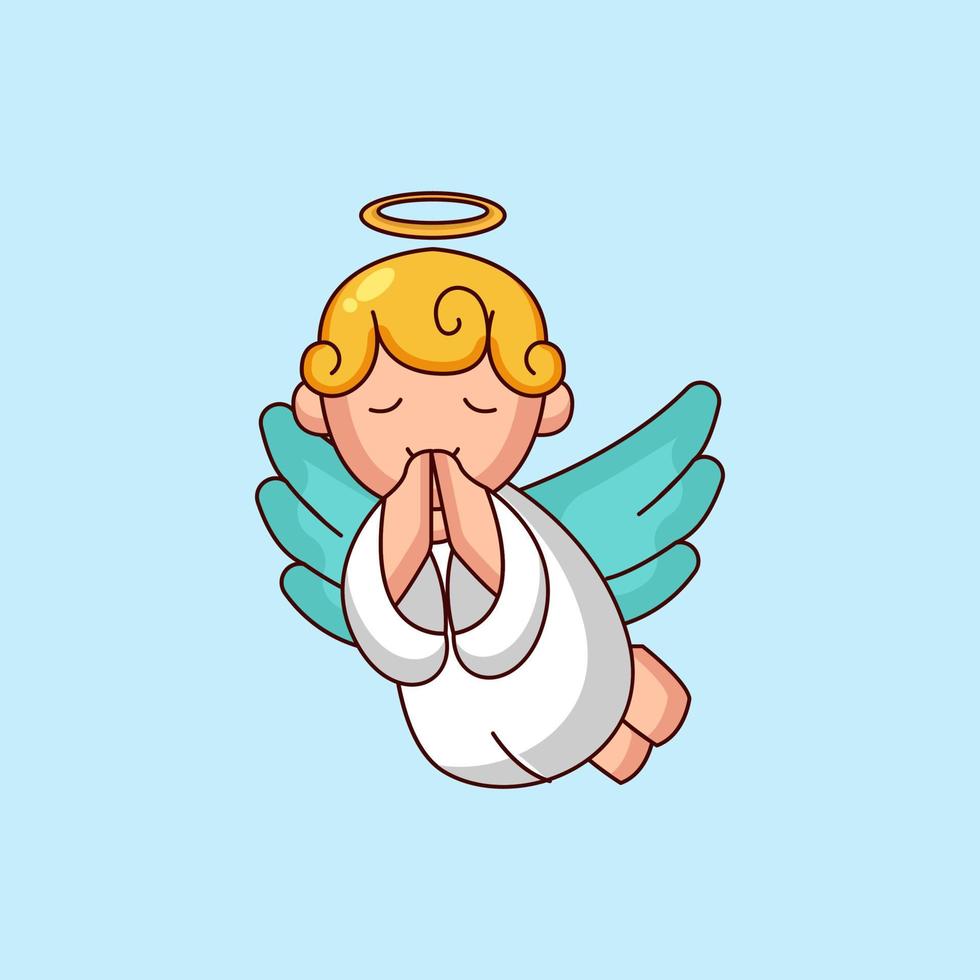 mascota ángel de navidad vector