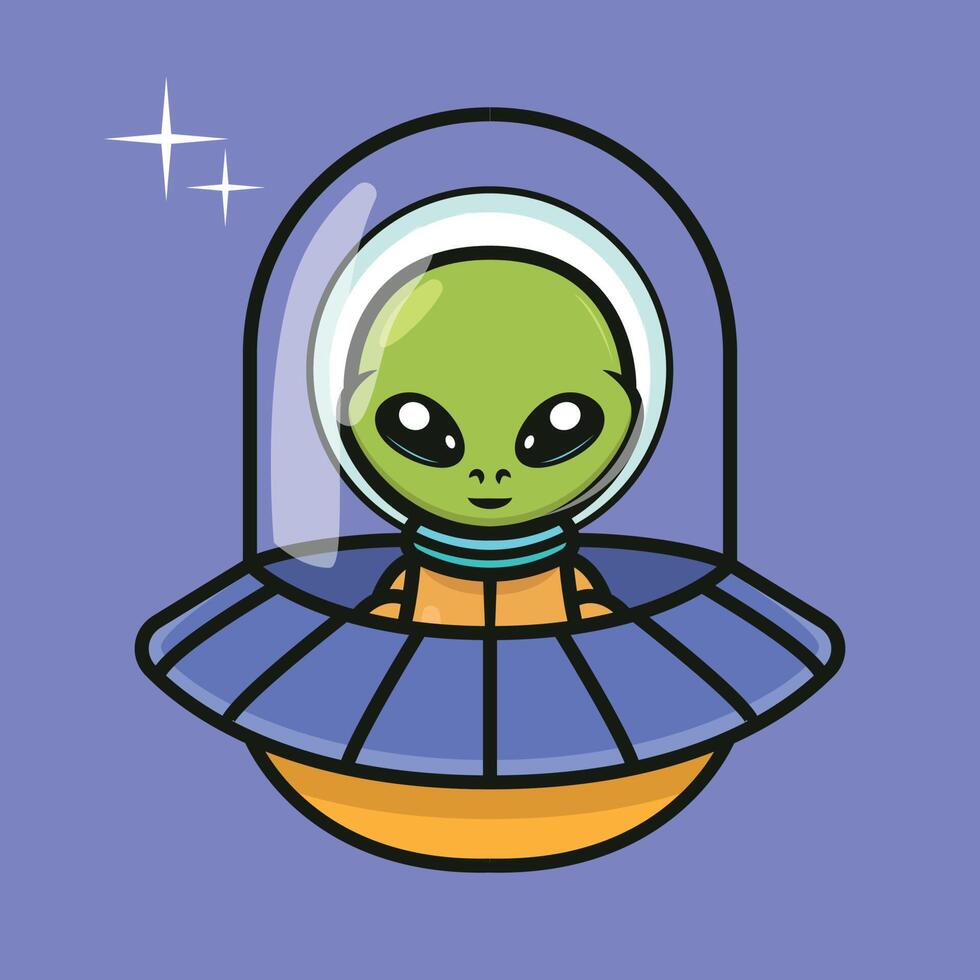 Cute alien mascot vector