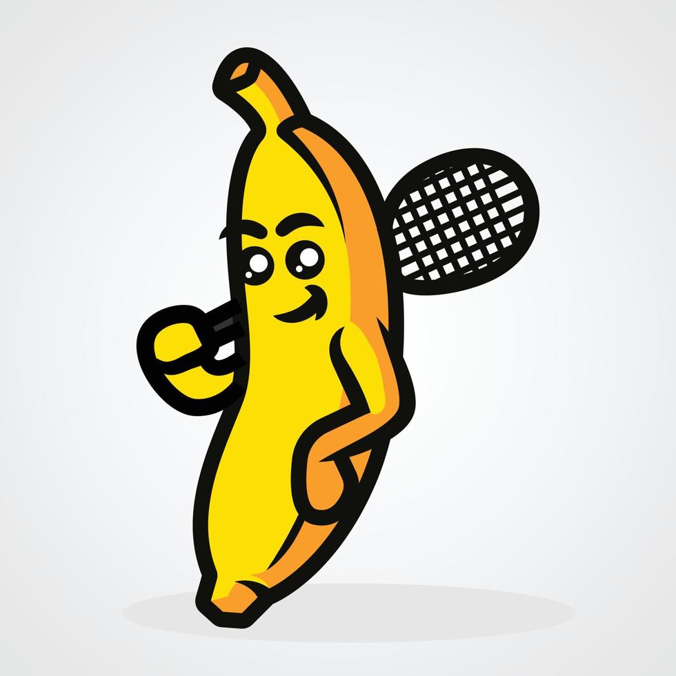 Ilustración de vector de mascota linda de plátano