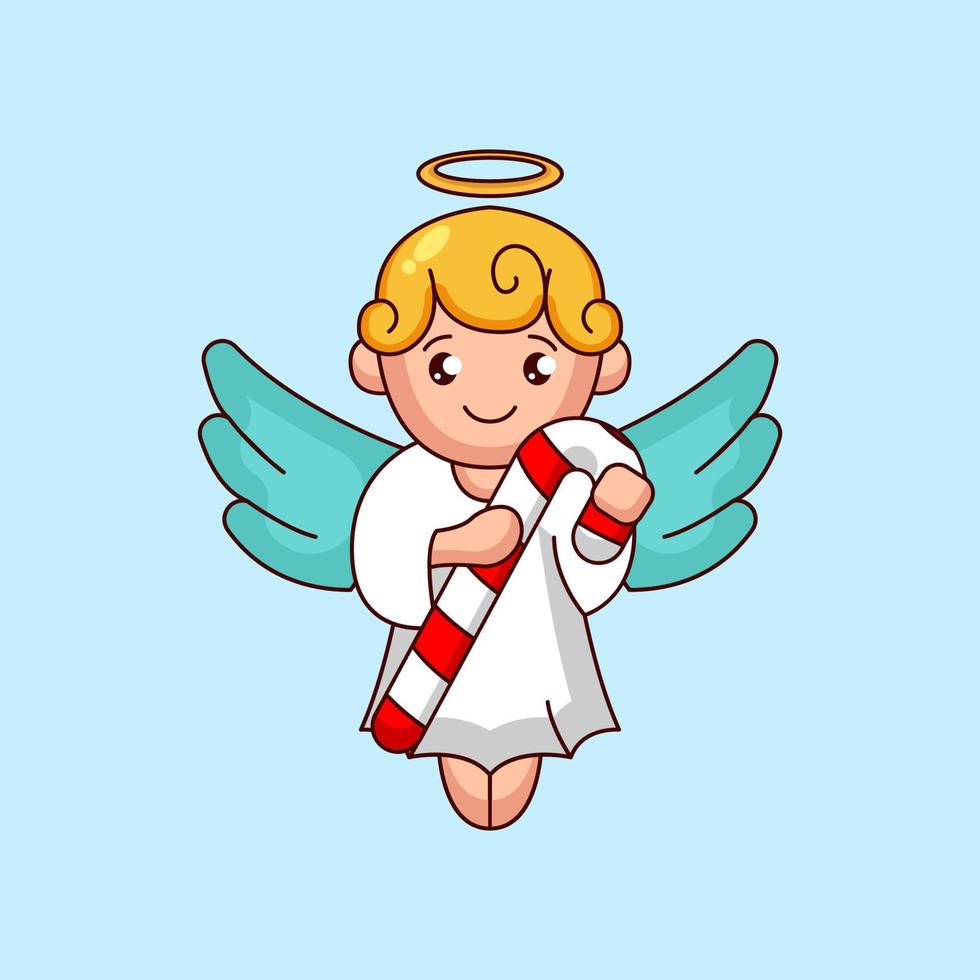 mascota ángel de navidad vector