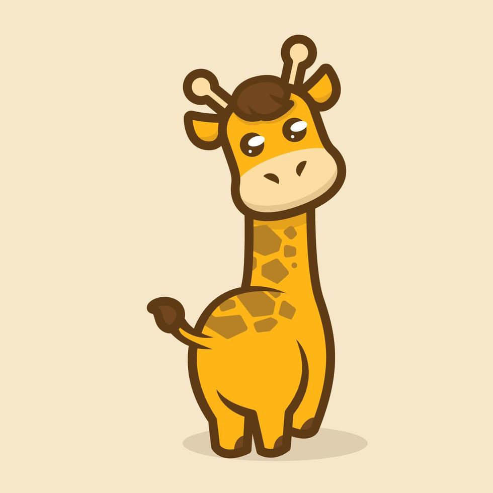 mascota linda jirafa vector