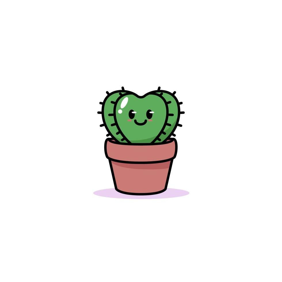 linda mascota de cactus vector