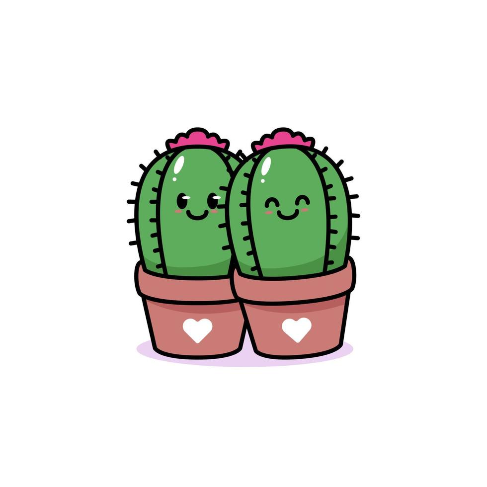 linda mascota de cactus vector