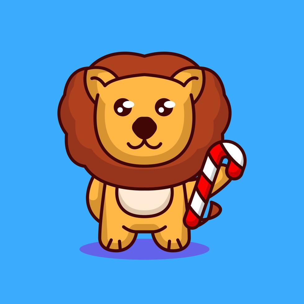 cute lion christmas vector