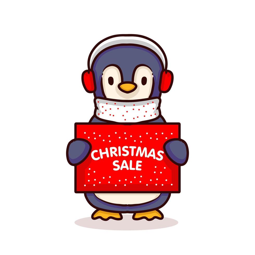 Christmas sale animal banner vector