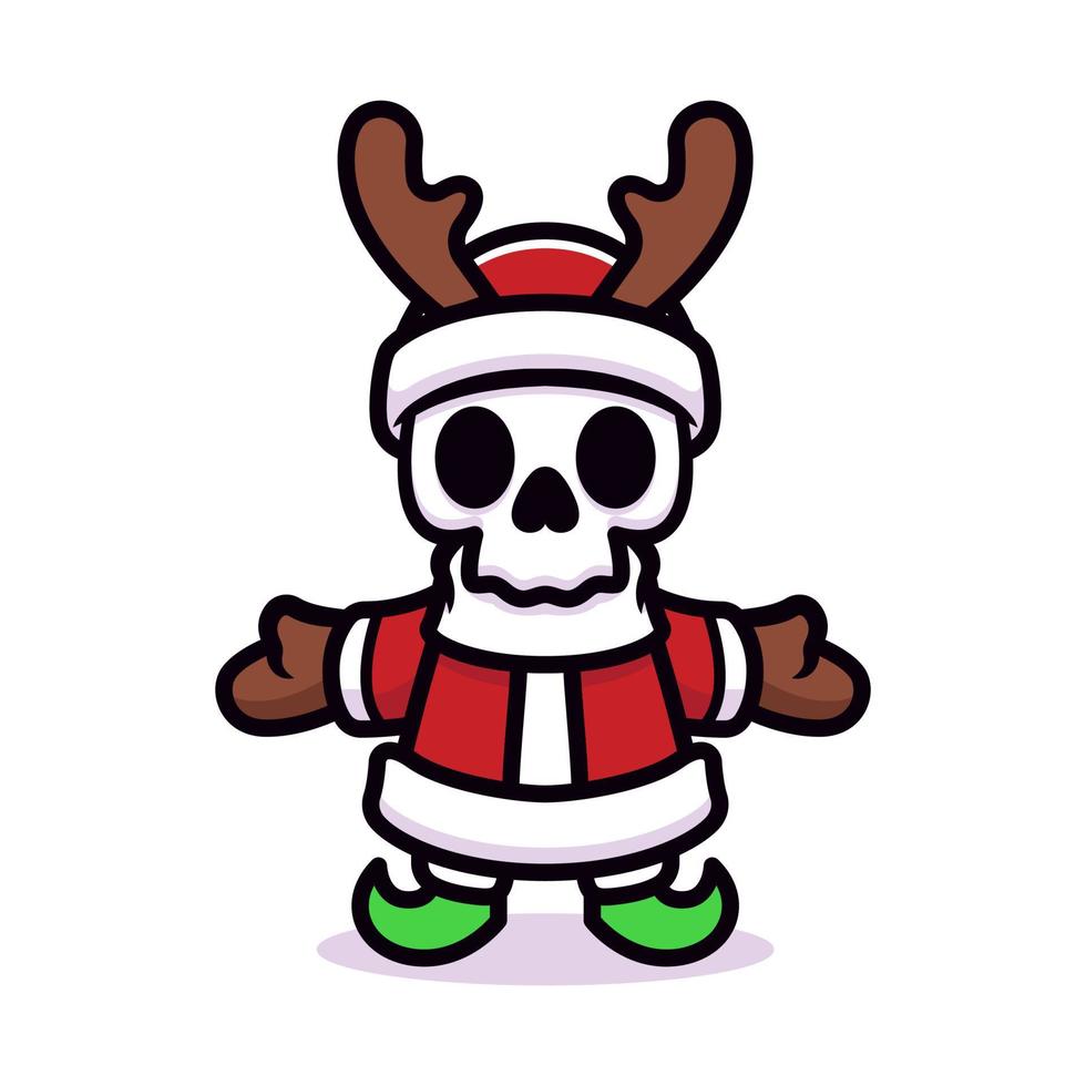 Skull santa costume vector