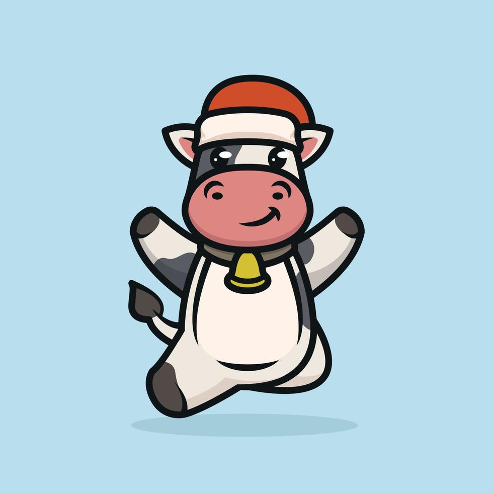 Cute Cow christmas vector