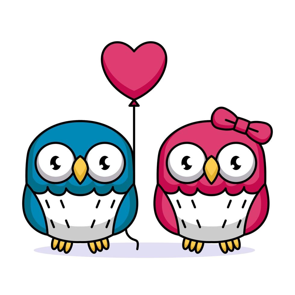 Valentine owl mascot vector