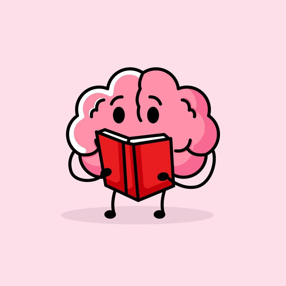 Cute brain mascot vector