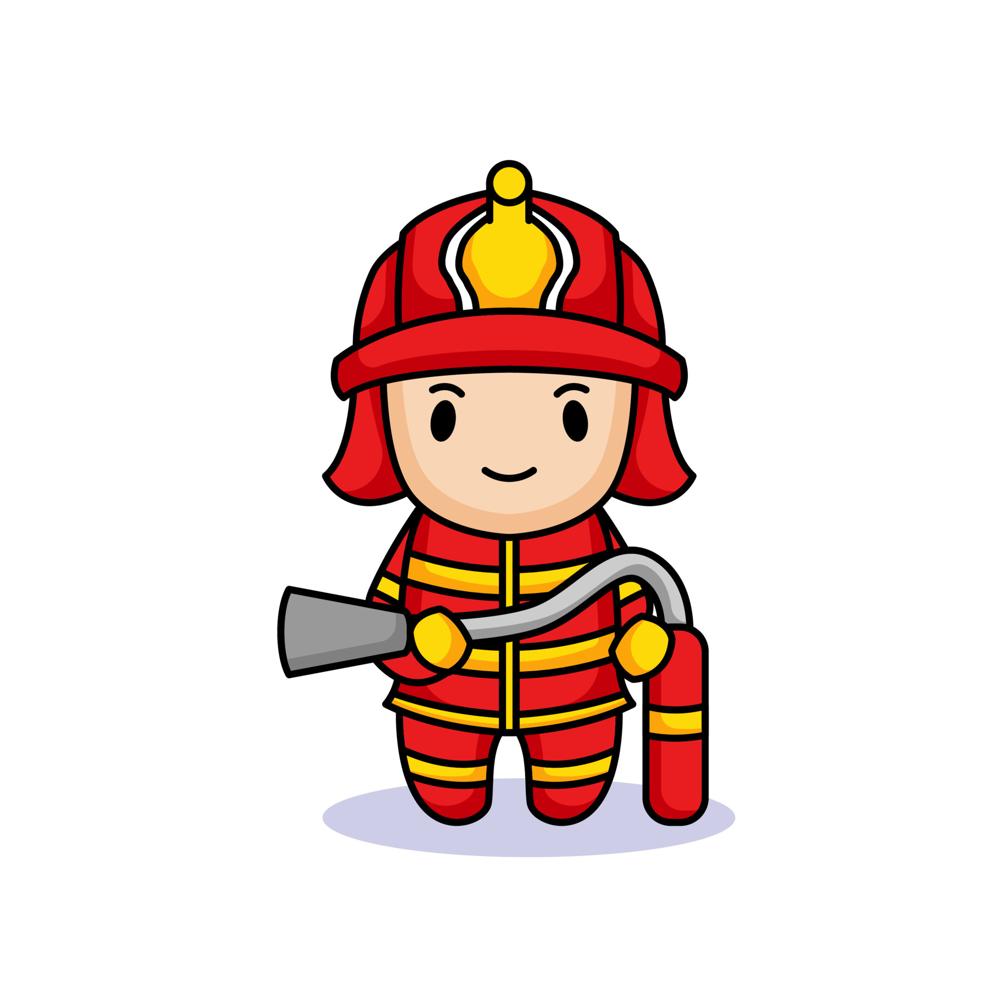 cute firefighter mascot 4649011 Vector Art at Vecteezy