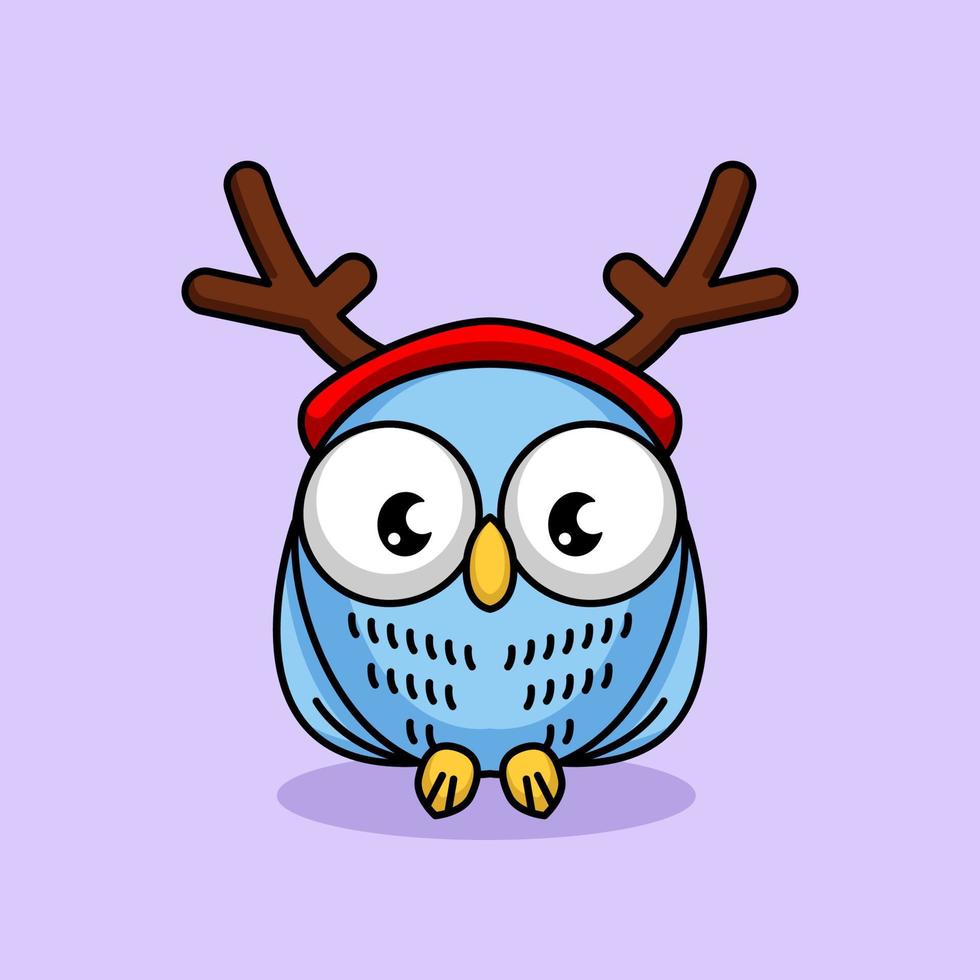 Cute owl christmas vector