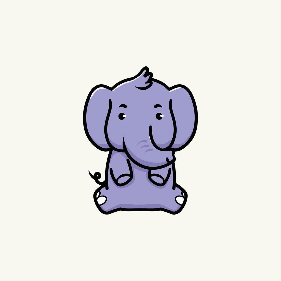 Cute animal elephant vector