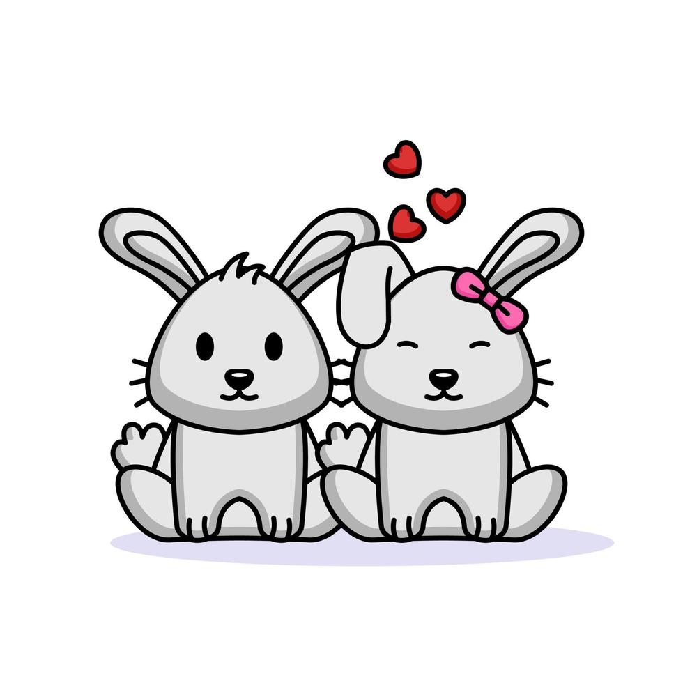 Cute couple animal vector