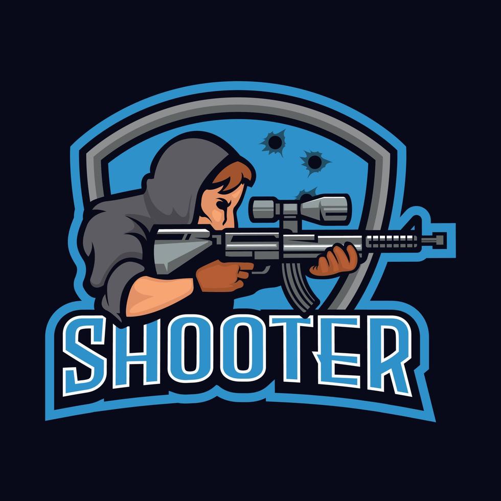 Shooter esport logo vector