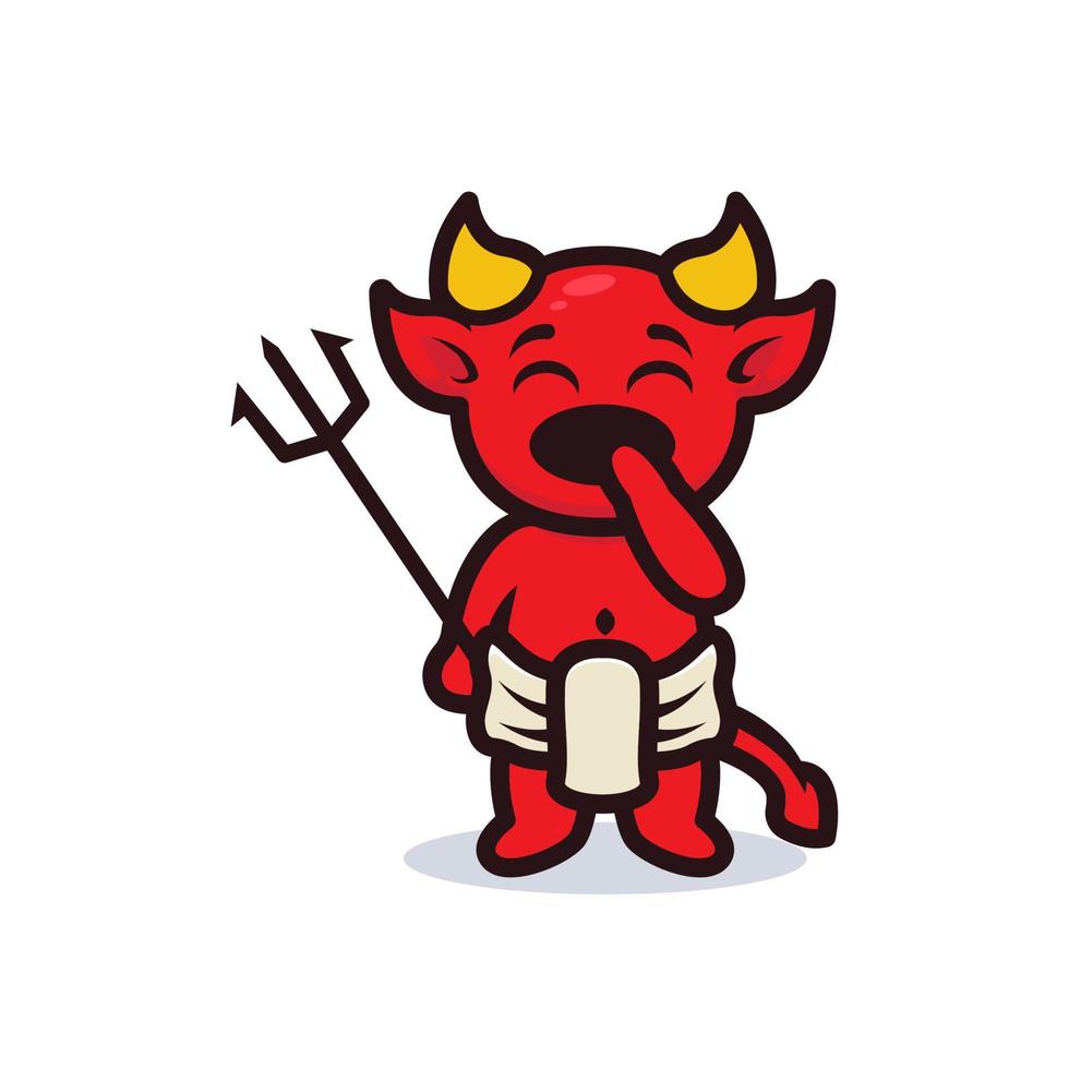 Cute devil baby vector