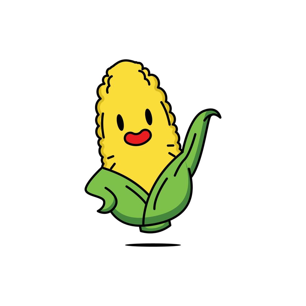 cute corn mascot vector