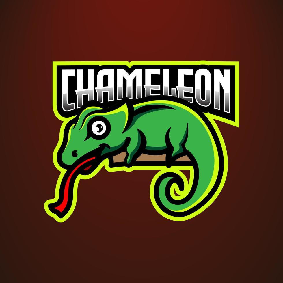 Chameleon esport logo vector