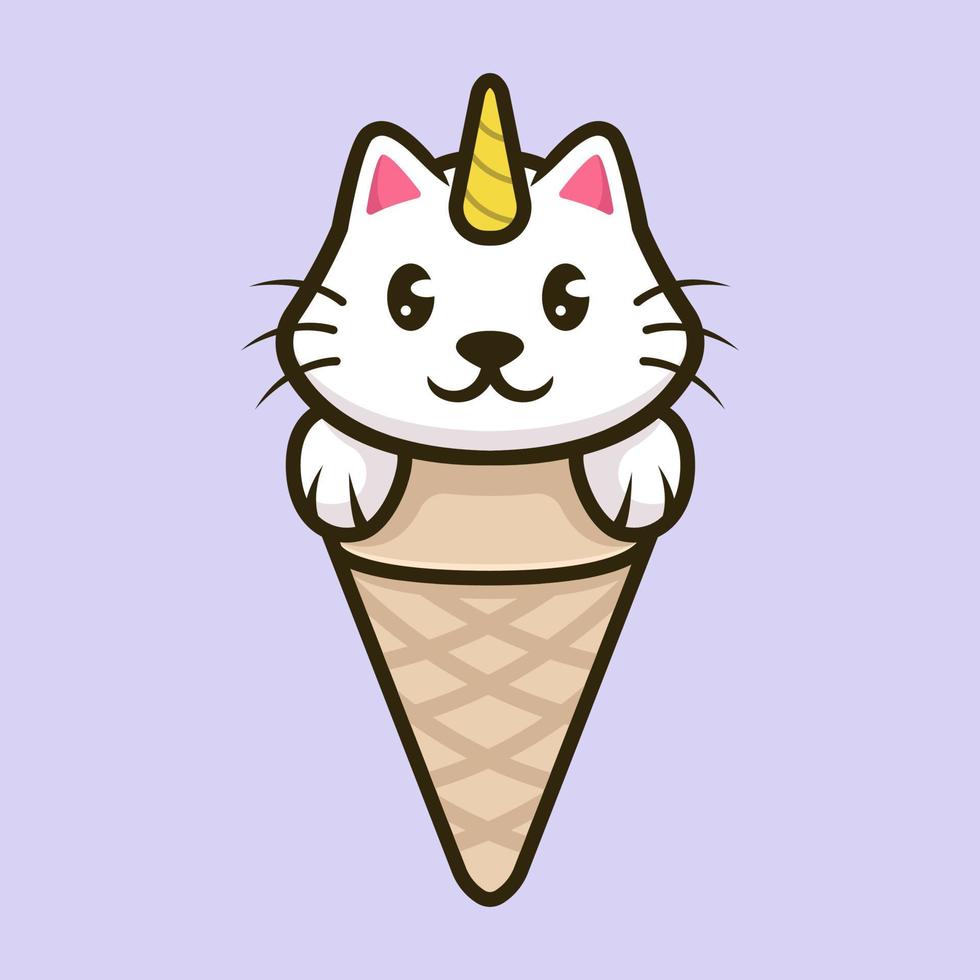 Cat unicorn design vector