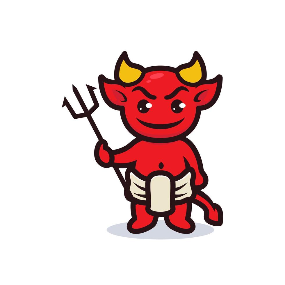 Cute devil baby vector