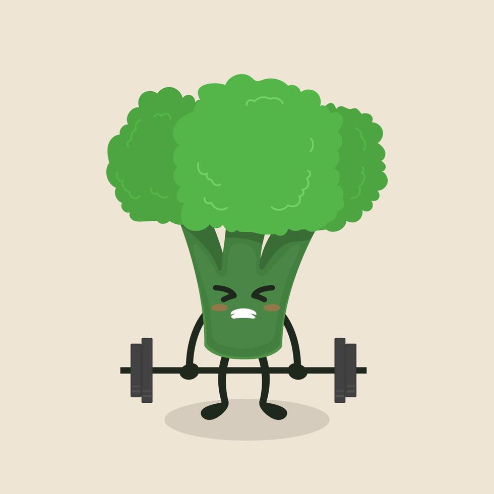 cute broccoli mascot vector