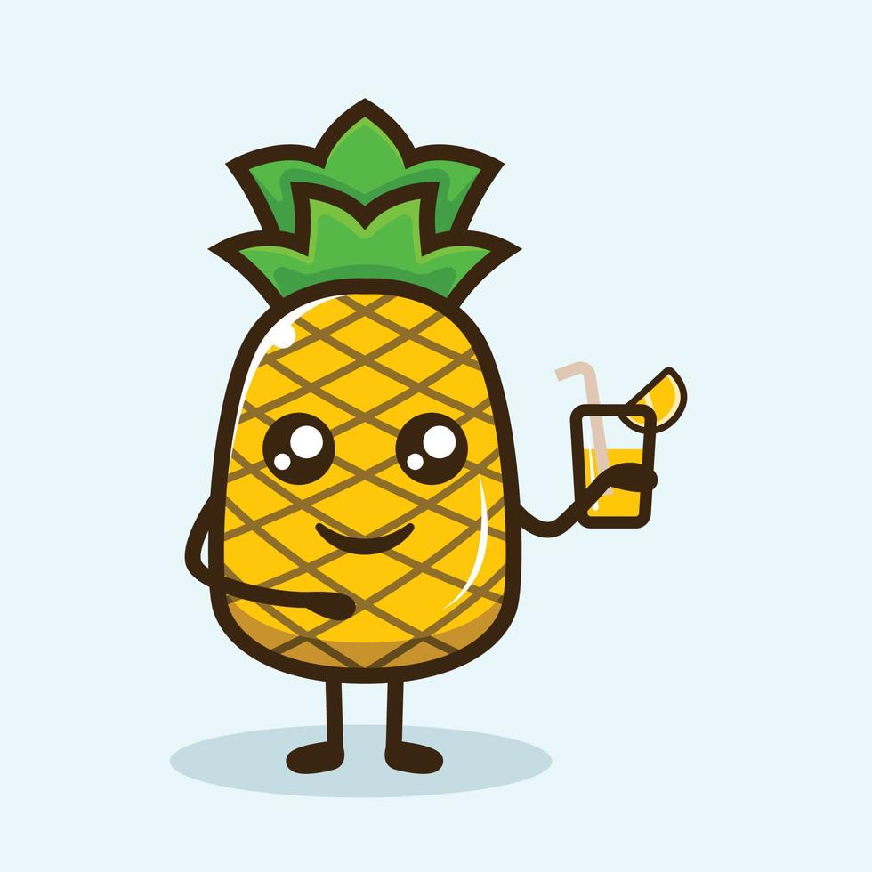 Pineapple cute mascot design vector