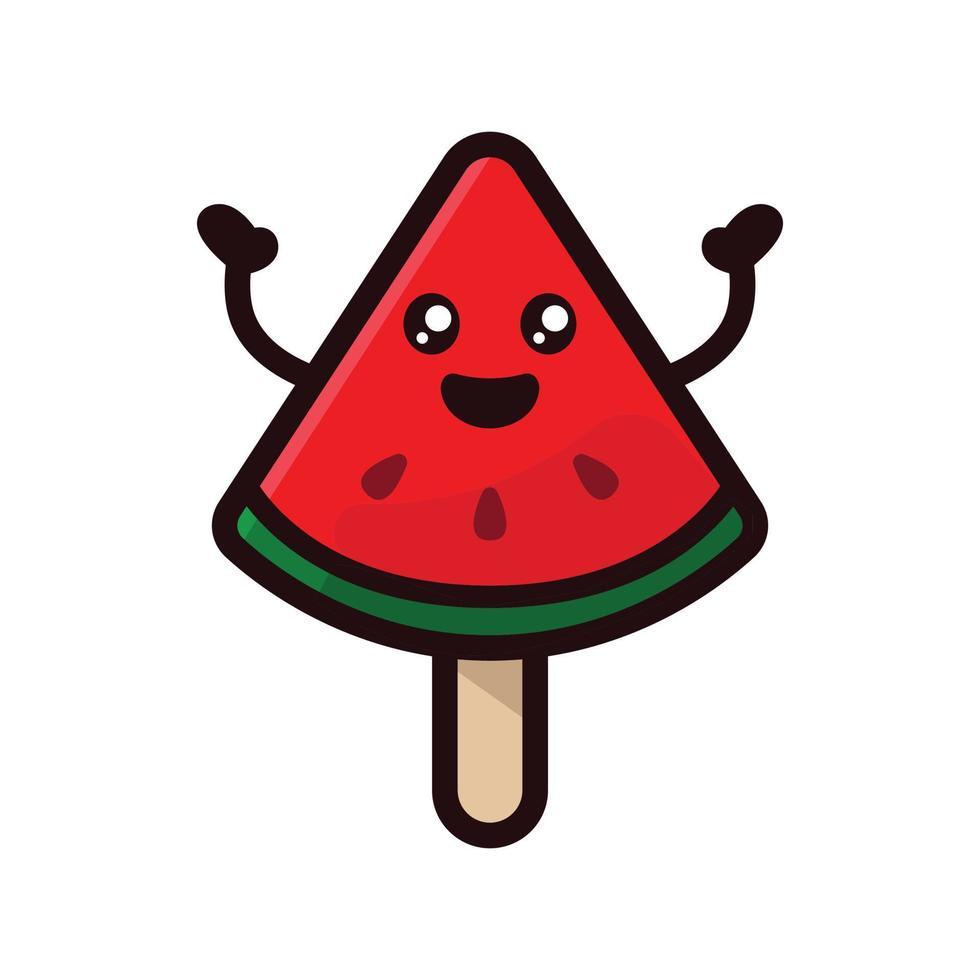 Watermelon cute mascot design vector