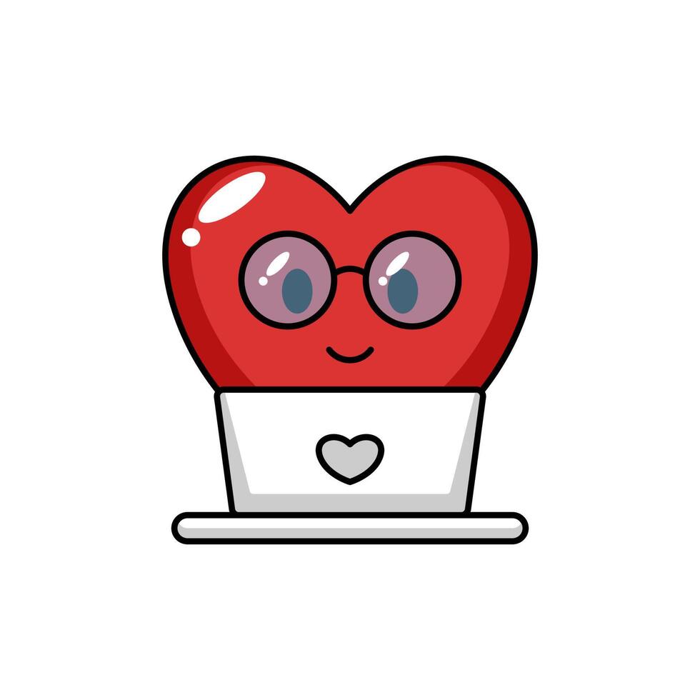 lindo corazón emoji vector