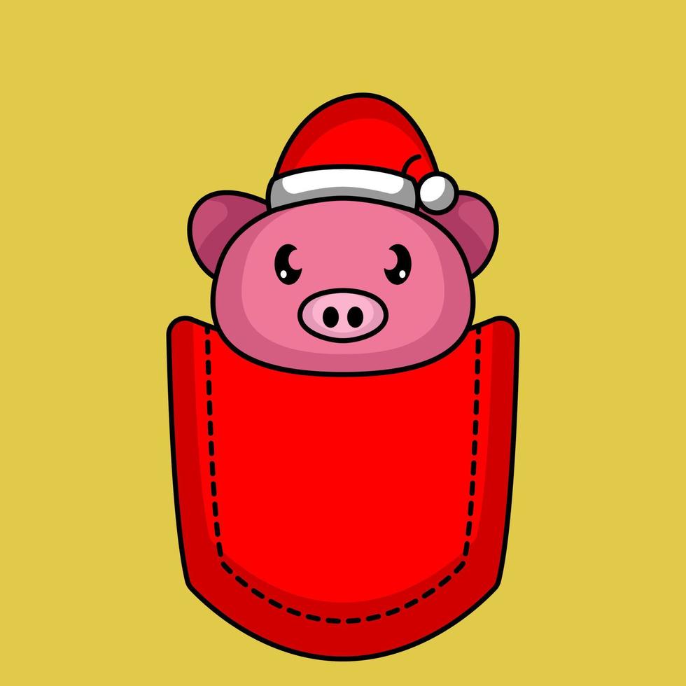 Pocket animal christmas vector