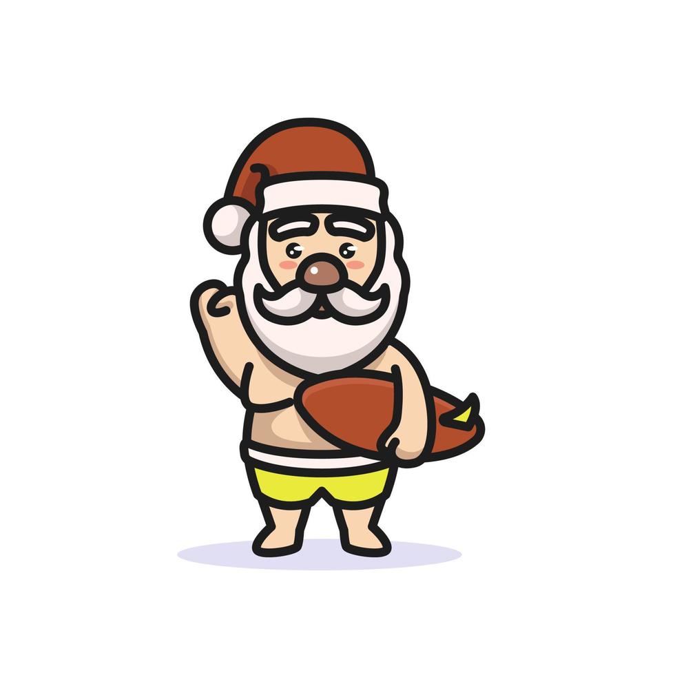 Cute Santa Claus mascot design vector