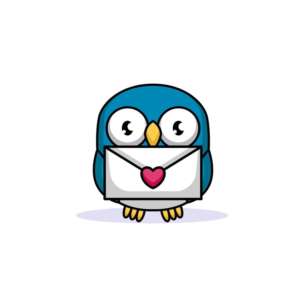 Valentine owl mascot vector