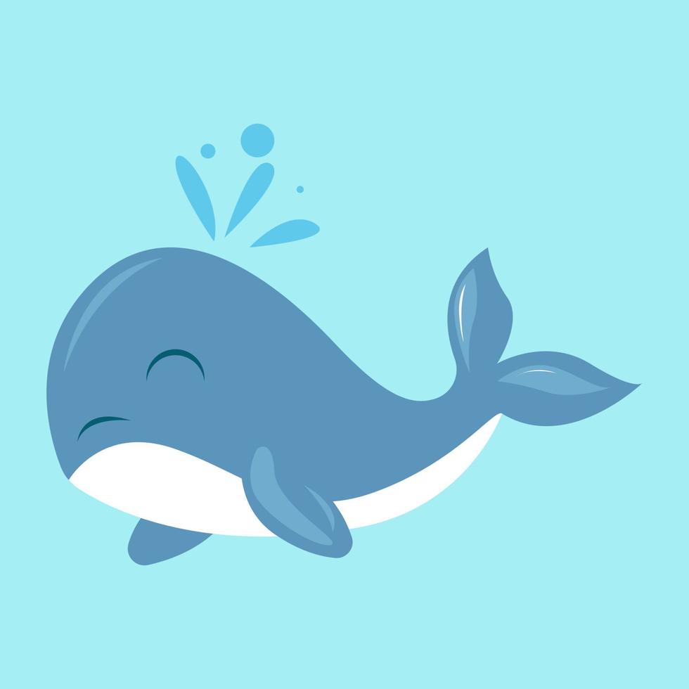 Whale cute mascot vector