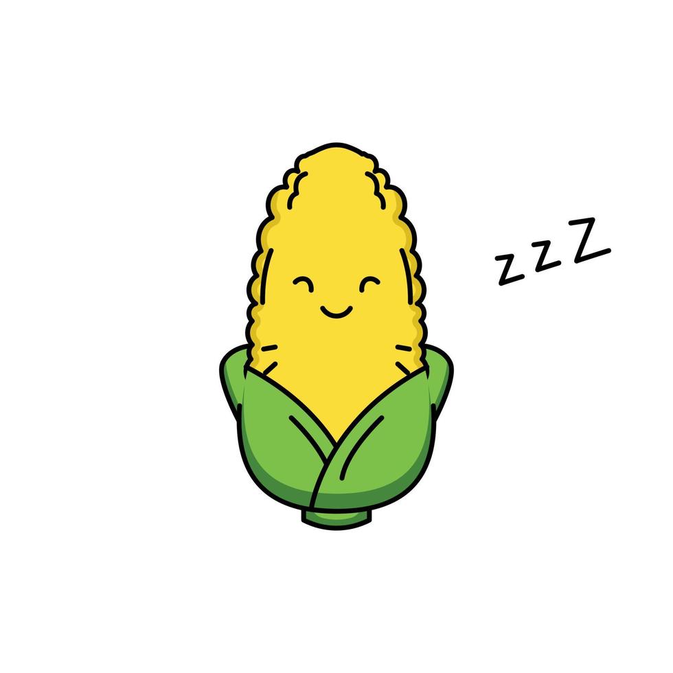 cute corn mascot vector