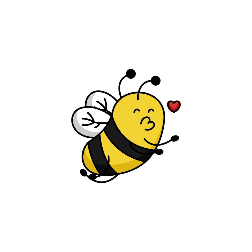 cute bee valentine vector