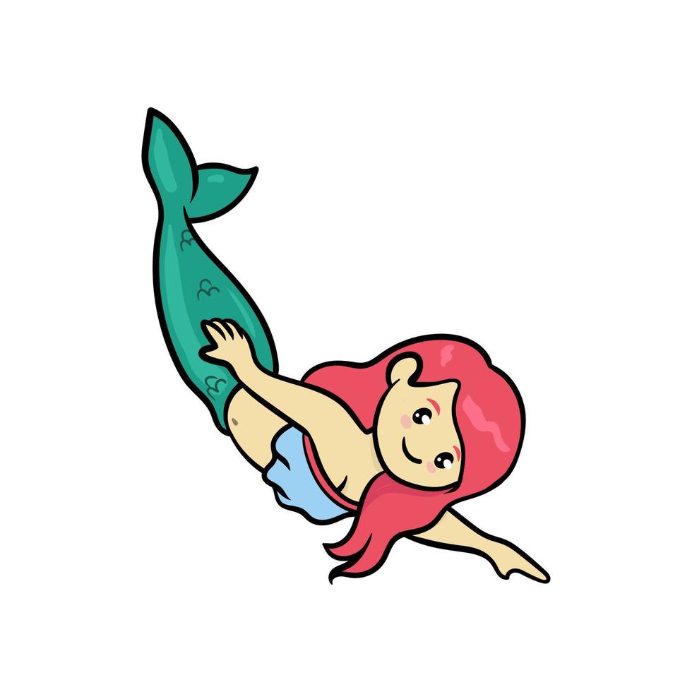 Cute mermaid mascot vector