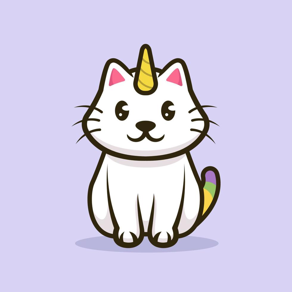 diseño de gato unicornio vector