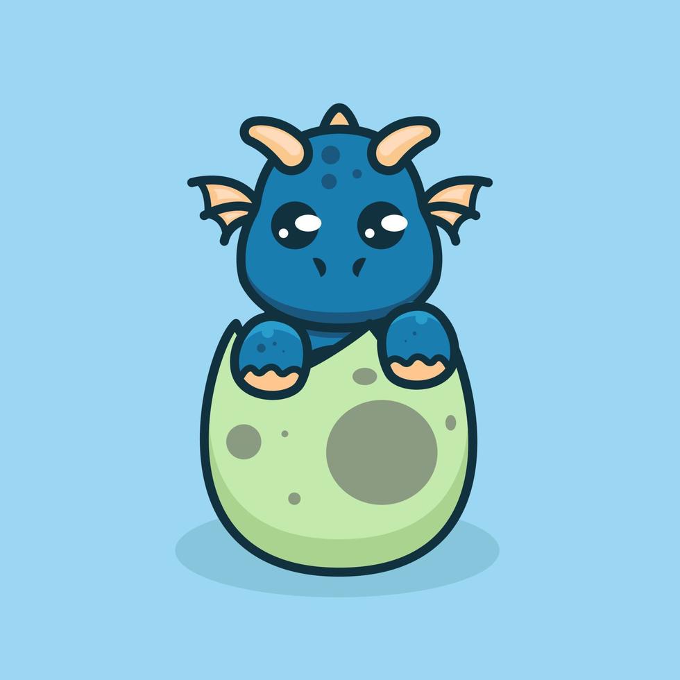 Baby dragon cute vector