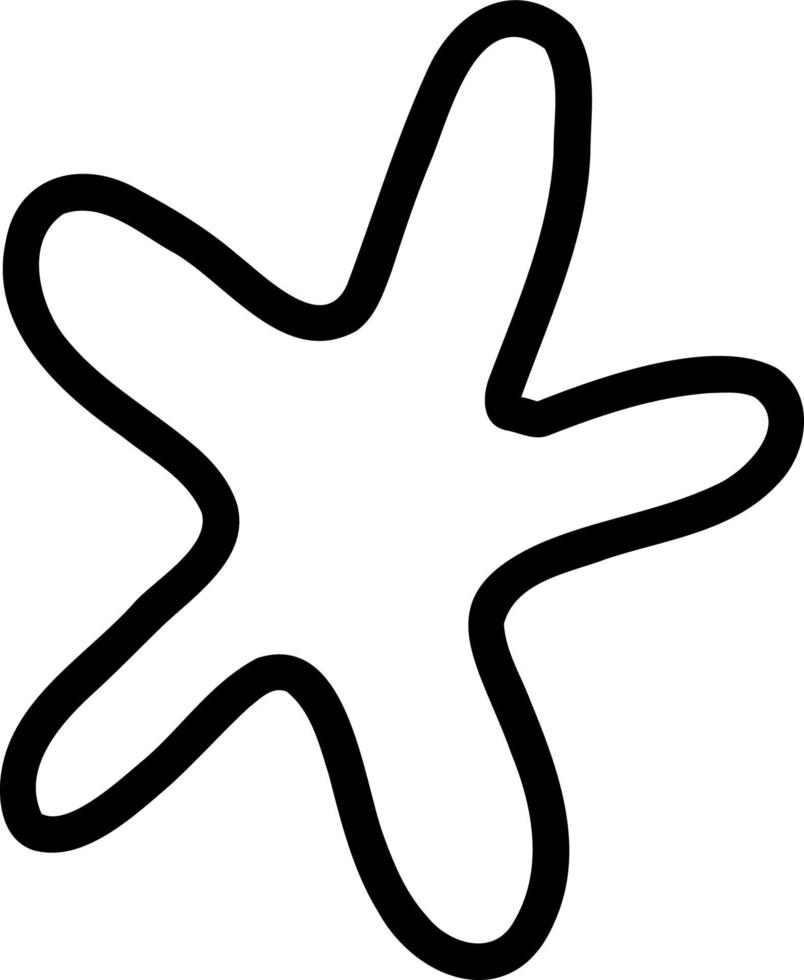 Starfish sketch. Vector illustration in the style of a doodle