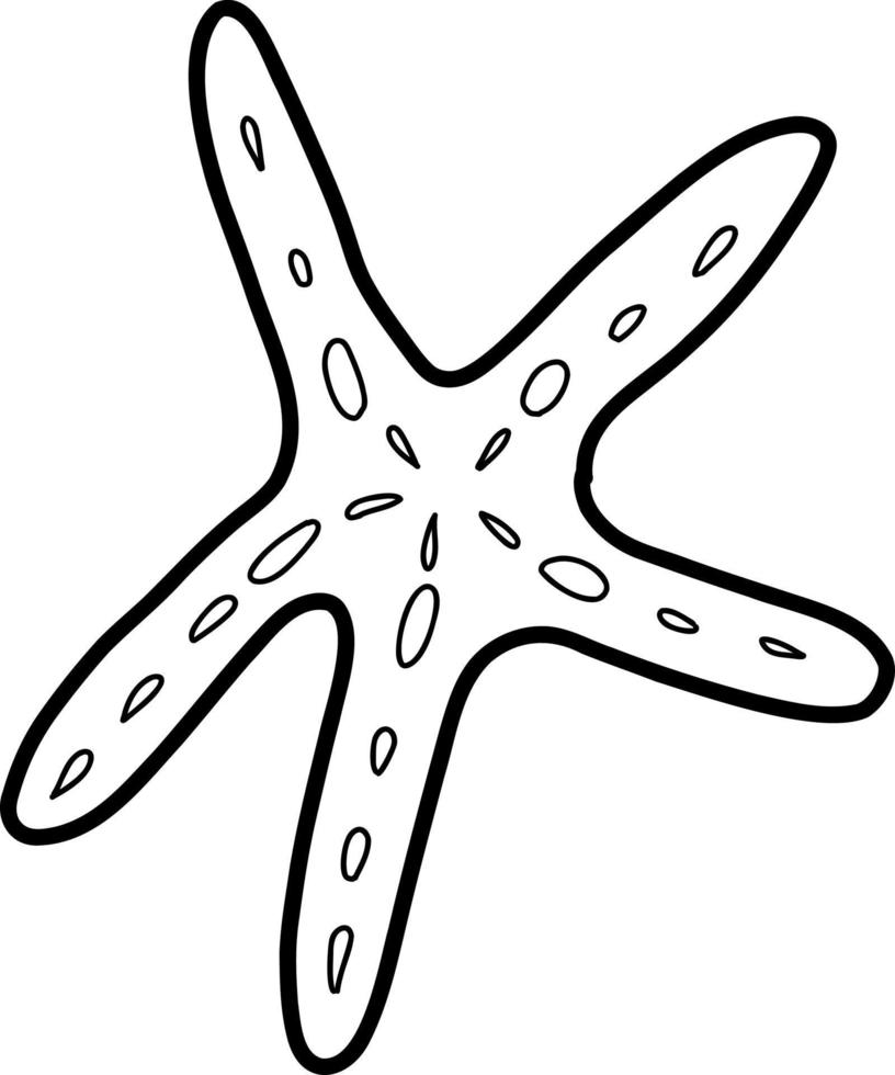 Starfish sketch. Vector illustration in the style of a doodle