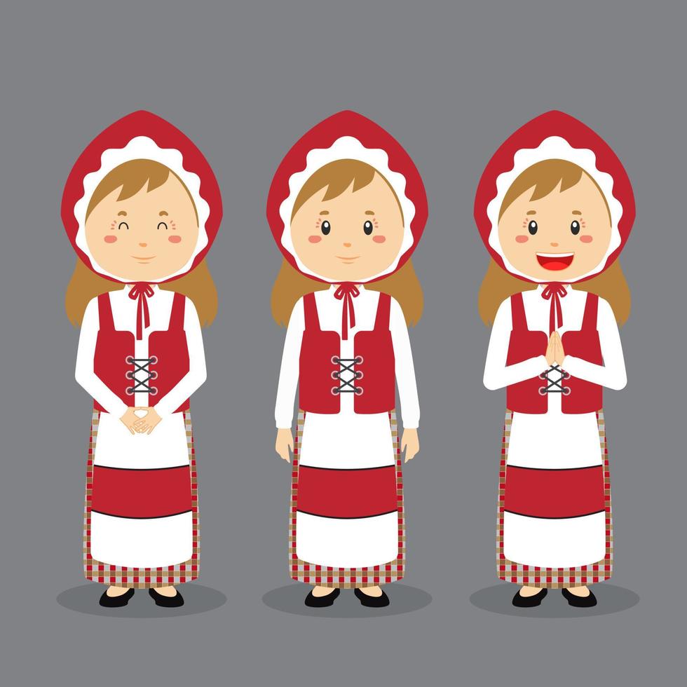 Denmark Character with Various Expression vector