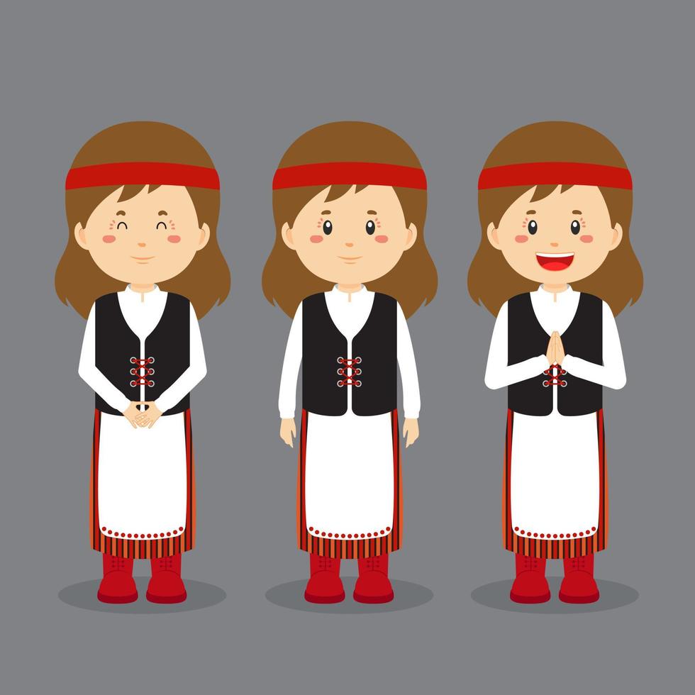 Finland Character with Various Expression vector