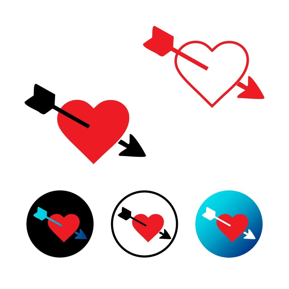 Abstract Cupid Heart With Cupid Arrow Icon Illustration vector