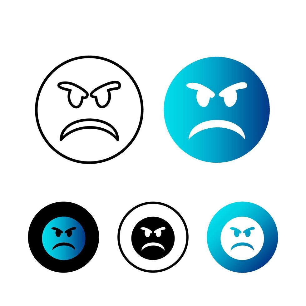 Abstract Angry Emotion Icon Illustration vector