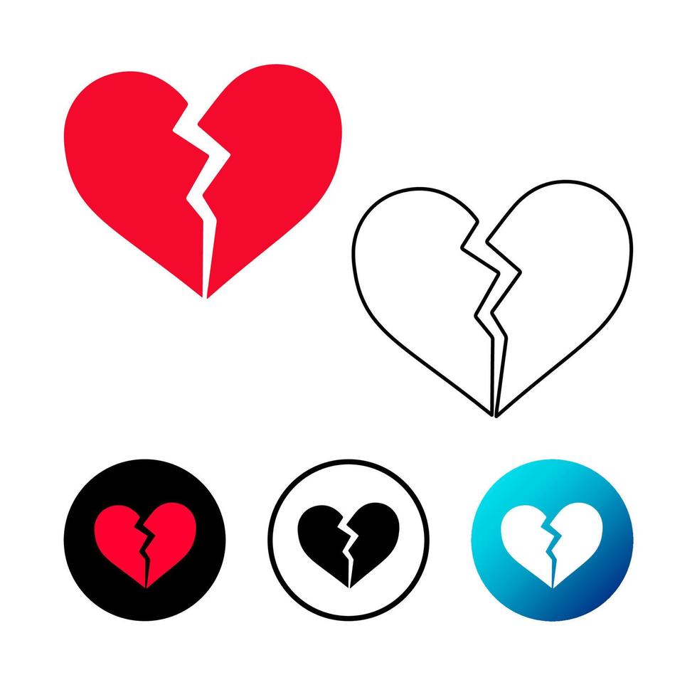 Abstract Broken Heart Icon Illustration vector