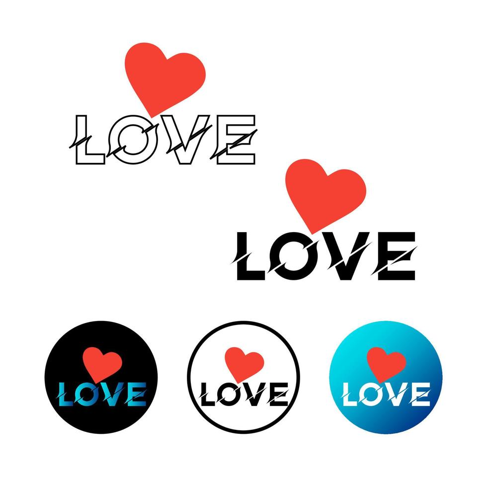 Abstract Love With Heart Icon Illustration vector