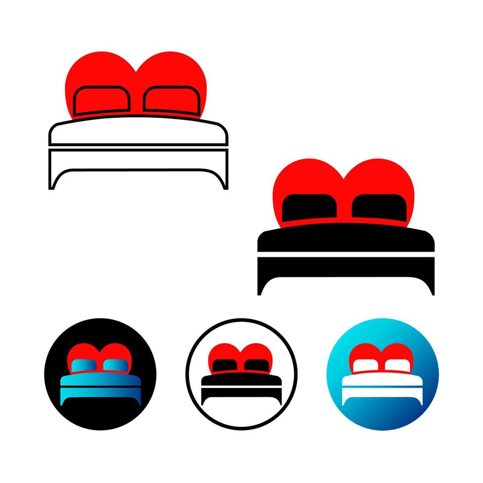 Abstract Bed Love Icon Illustration vector